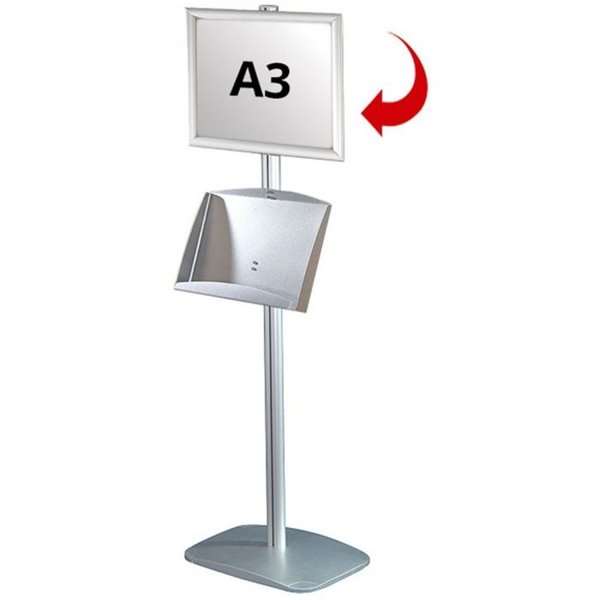Mini Multi stander 5 - Enkeltsidet A3 Klikkramme + A3 Stål hylle