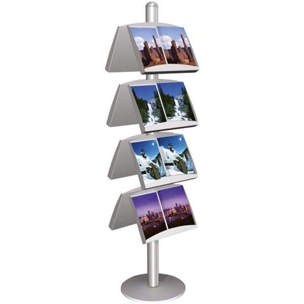 Multi-stand double-sided - 8xA3 - 29.7x42 cm steel shelves