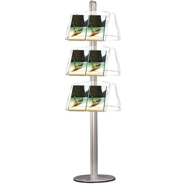 Multistander double-sided - 6xA3 - 29.7x42 cm acrylic shelves