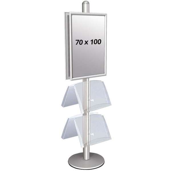 Multi Stander 4 - Dobbeltsidet Med 2 Akrylhyller 25mm 2 x 70x100cm