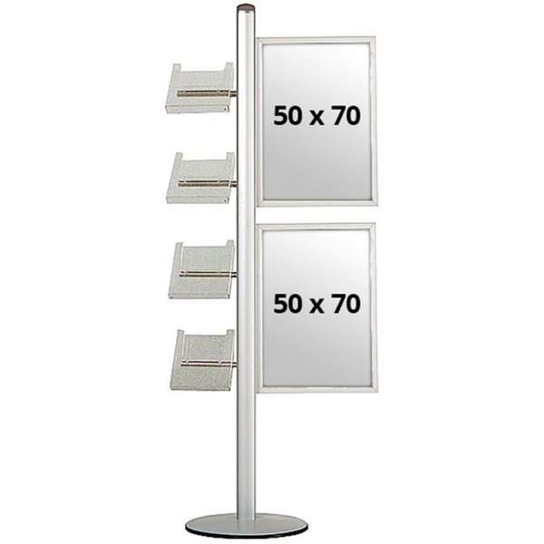 Multi Stander 18 - Enkeltsidig, 2x70x50 Slide-in + 4xA4 Hyller