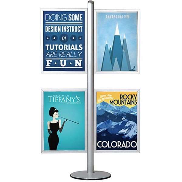 Multi Stander 15 - Dobbeltsidet med 4x50x70cm Slide-in Vertikal