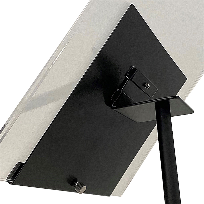 Designstativ, Klemmeholder skrå, Stål 15cm, svart