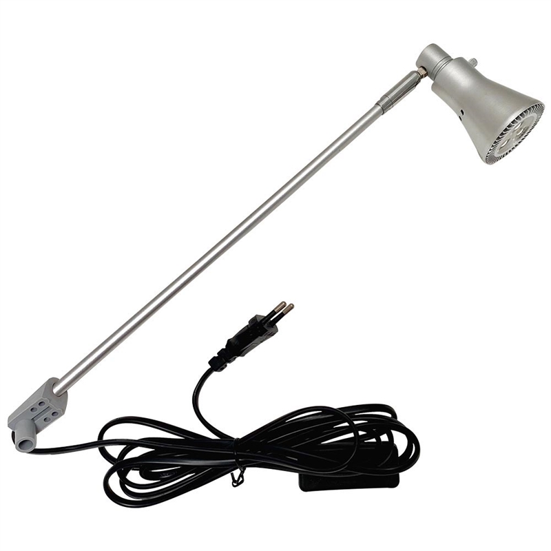 LED Spot Kulatý, stříbrný, 10 wattů, pro roll-upy, 2,3 metru černý kabel