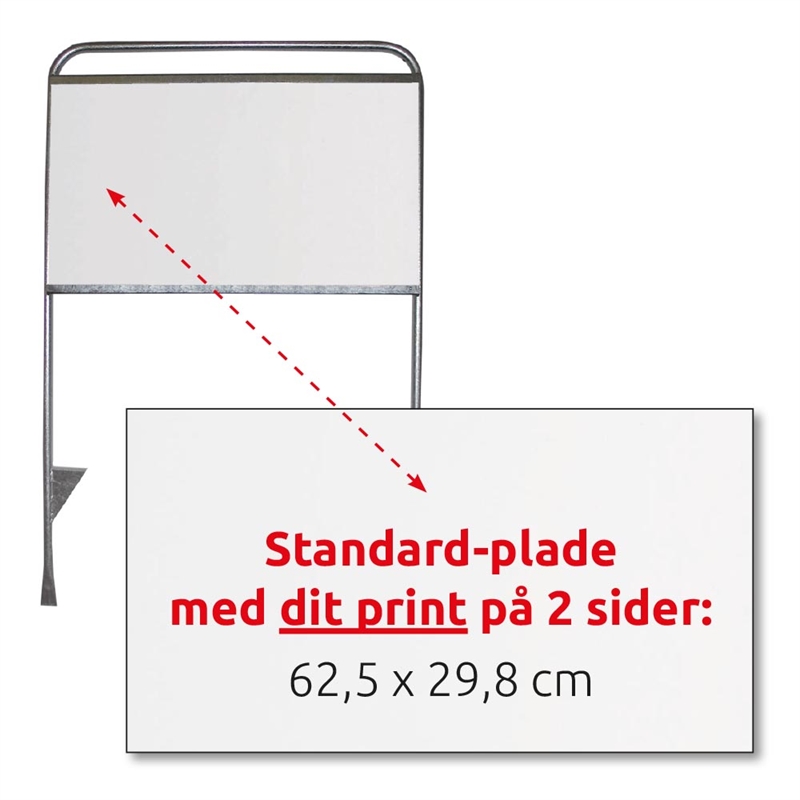 3 mm bílá PS deska 62,5 x 29,8 cm s oboustranným tiskem pro Estate Sign Standard