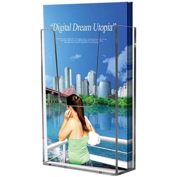 Acrylic Brochure Holder for Wall - Vertical - A5 - 14.8x21 cm
