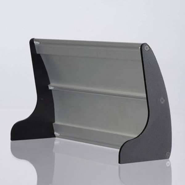 DSI Navneskilt til bord i aluminium profil, sølv/sort - 7,4x15cm, Model 268
