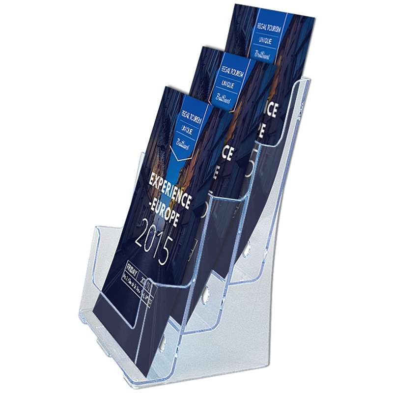 DSI Bord & Vægdispenser, akrylbrochureholder, 3 x A4, Model 1210