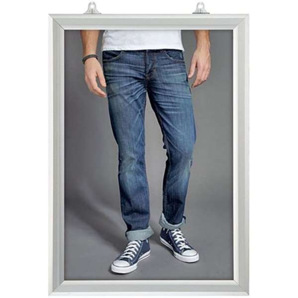 Slide-in frame double-sided vertical, with 25mm aluminum profile, silver - 50x70 cm