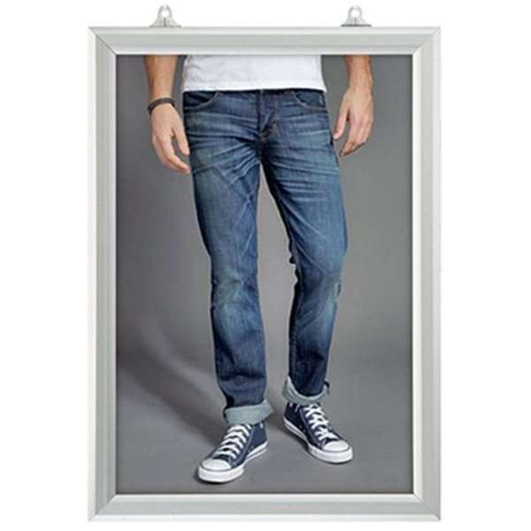 Slide-in frame double-sided vertical, with 25mm aluminum profile, silver - A3