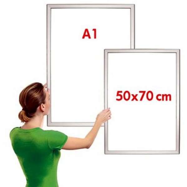 DSI Opti Klikramme med 25mm aluminium profil, sølv - 50x70 cm, Model 234