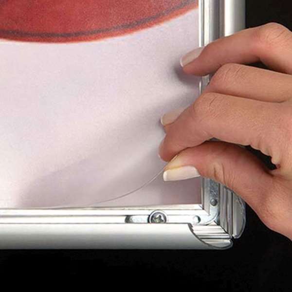 DSI Klikramme med 25mm aluminium Security Frame profil, sølv - A4, Model 207