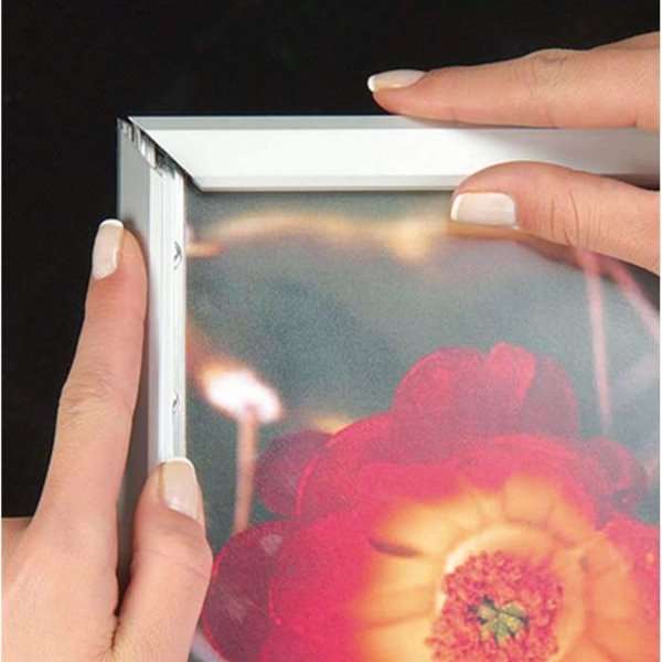 DSI Klikramme med 20mm aluminium fladprofil, sølv - A4, Model 201