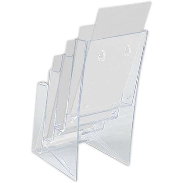 DSI Bord & Vægdispenser, akrylbrochureholder - 4 x A4, Model 1210