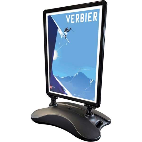 Stojak na plakaty z podstawą wodną Wind-Sign Basic Gadeskilt 32mm (R) A1 - Czarny