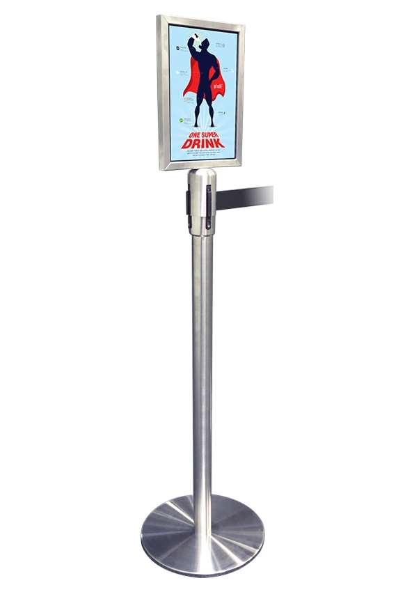 DSI Sign holder for Crowd Barrier Belt system, Sort, A4, Model 1025