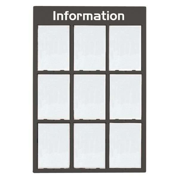 DSI Info Modul tavle i plastik med APET frontplader, koksgrå - 9xA4, Model 401