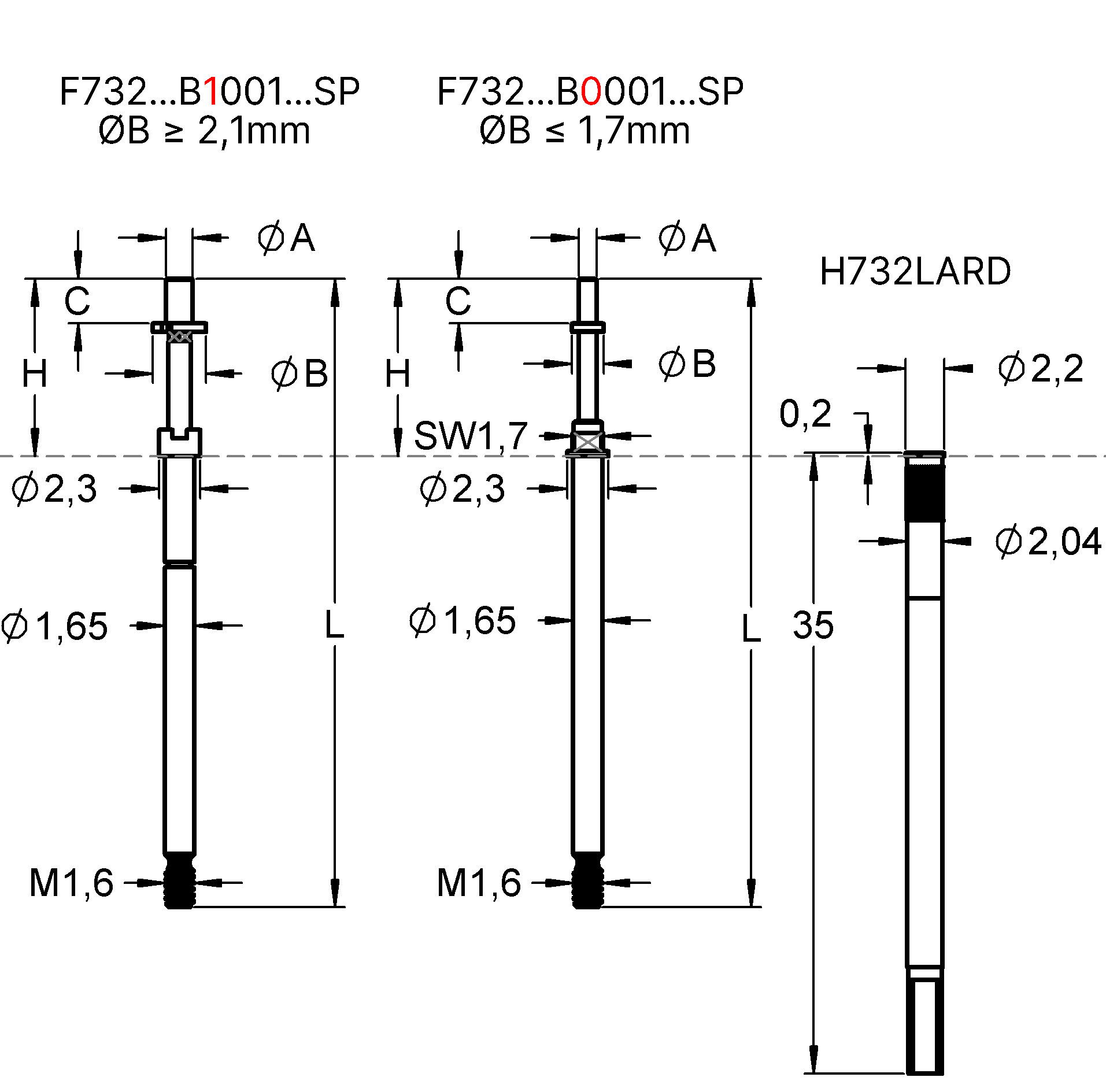 F73216B0106G150SP 제품군 도면