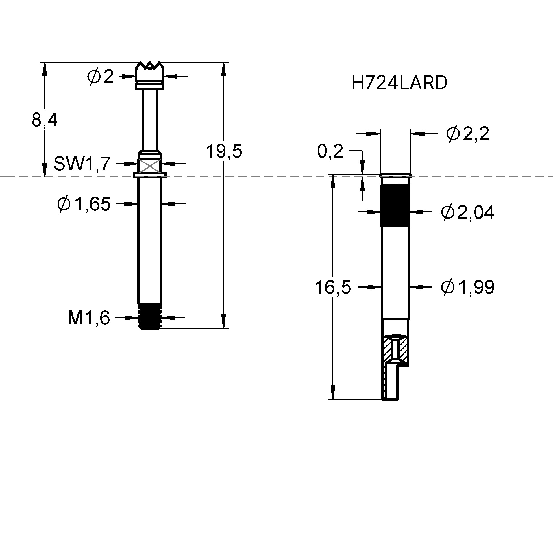 HCF72406B200G150A ファミリー図面