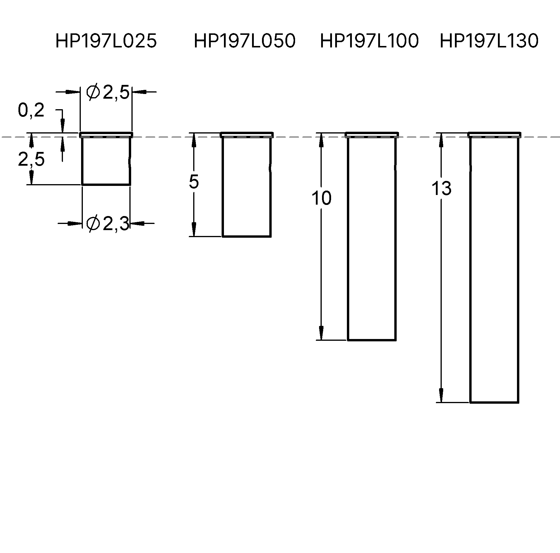 HP197L050S1 유사한 리셉터클 개요