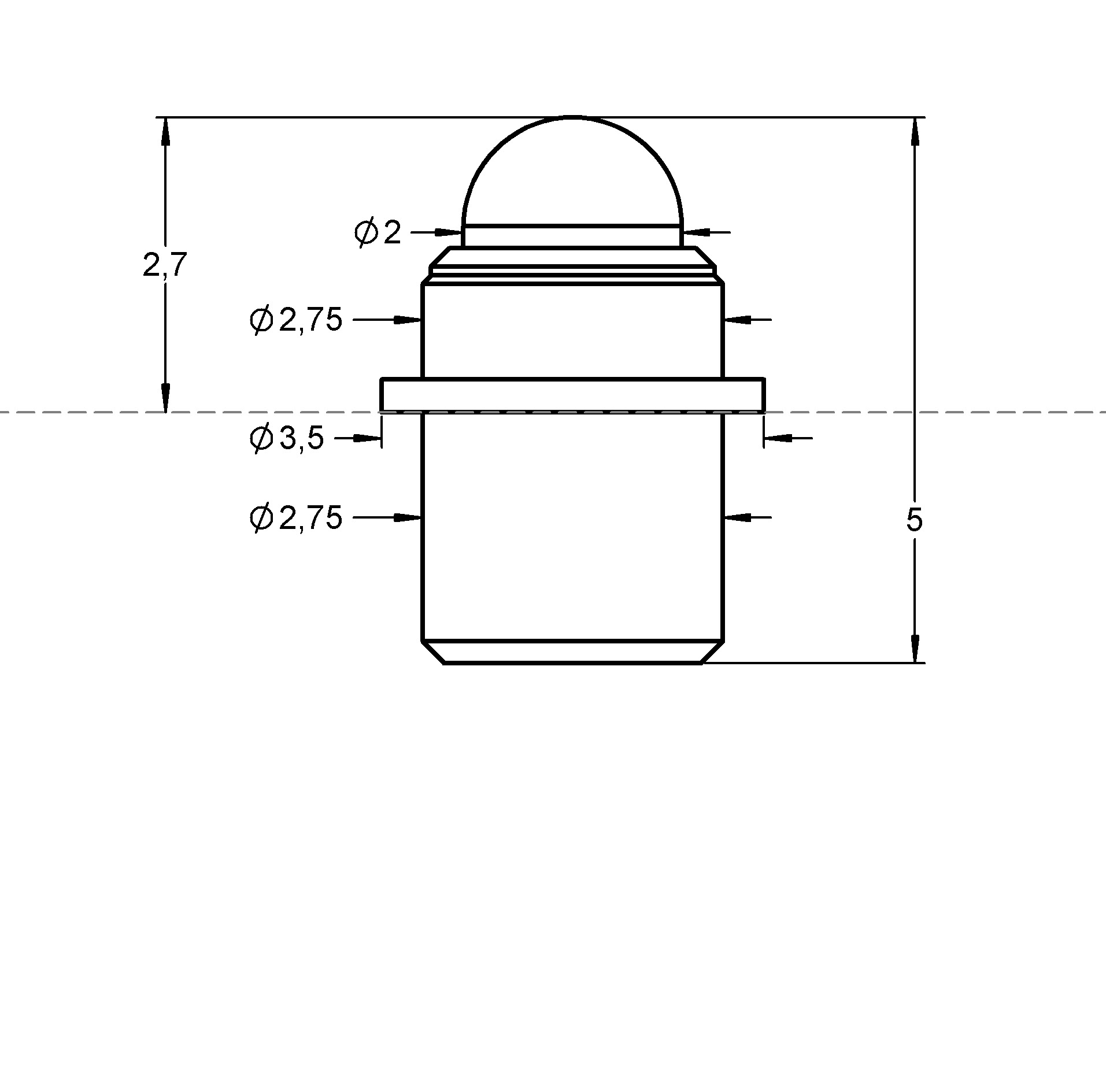 P27511M200G250ML050ST ファミリー図面