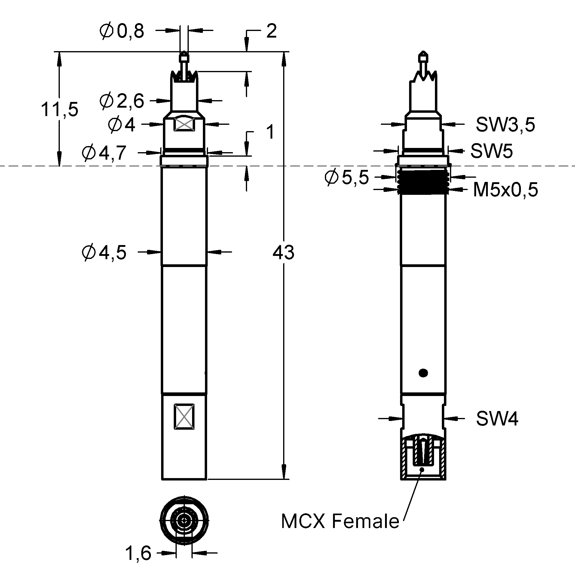 HF860PCBCO016G530MCXfSV1 ファミリー図面