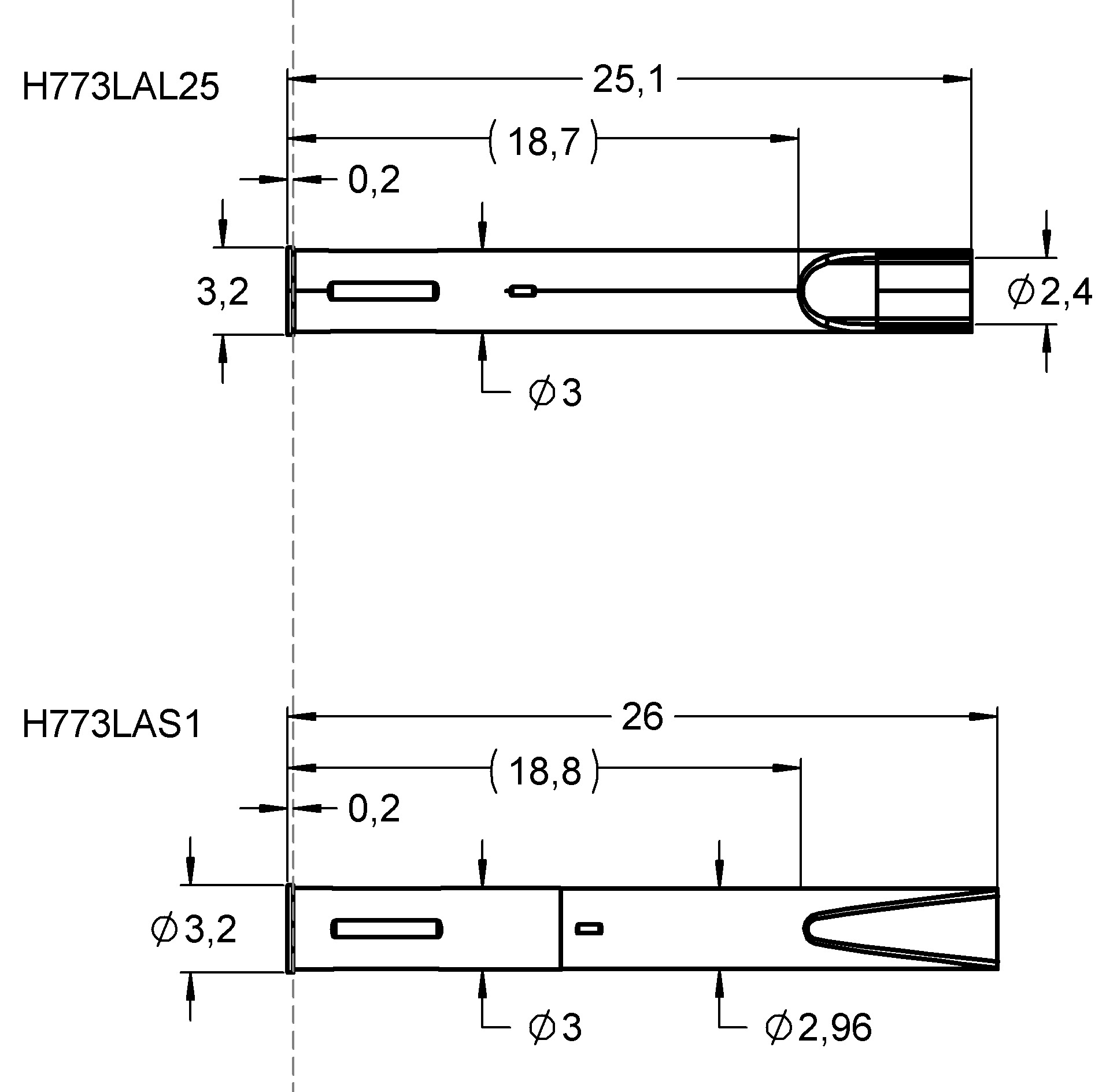 H773LAS1 Übersicht ähnlicher Hülsen