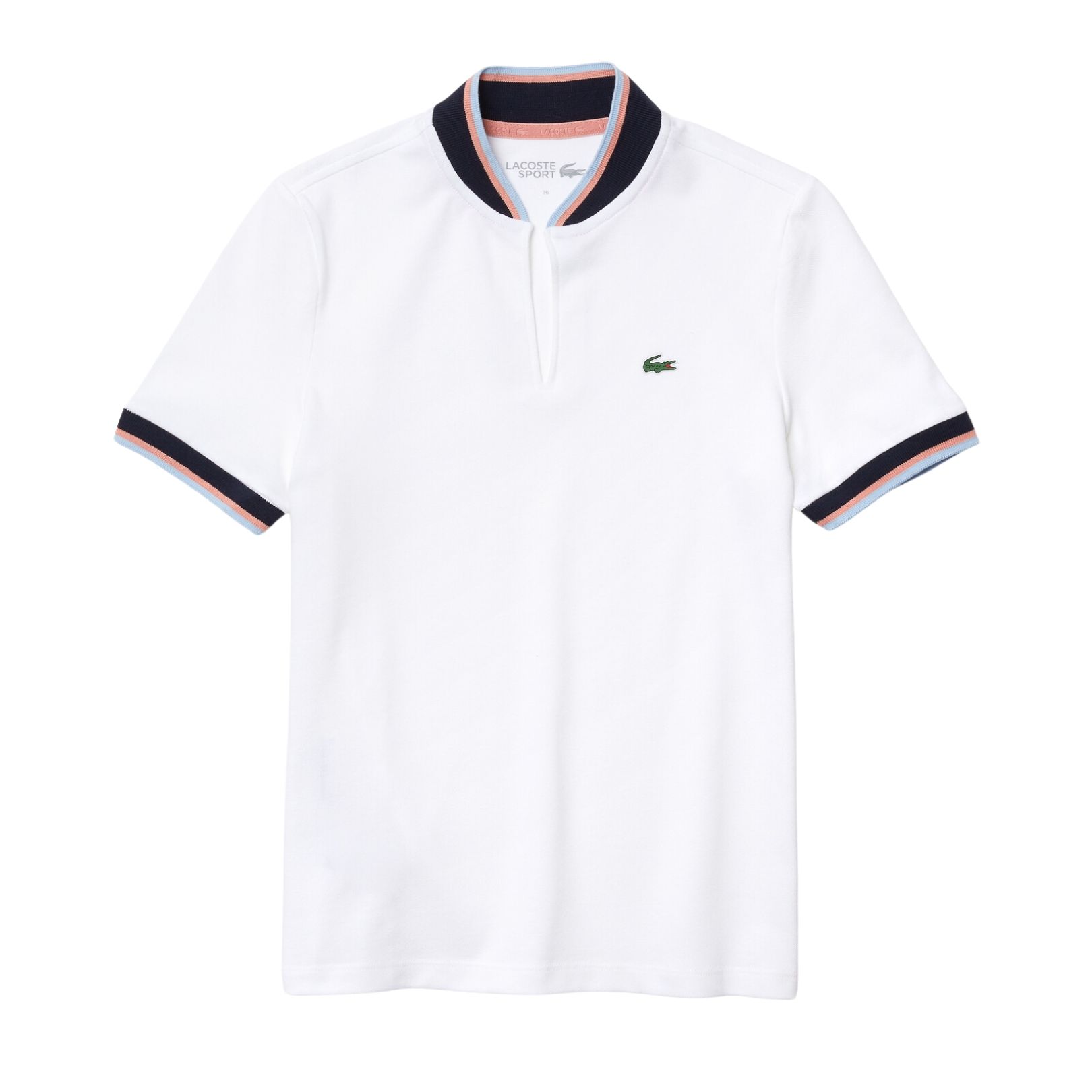 Lacoste Sport Fit Stretch Piqué Women Polo - White/Navy Blue
