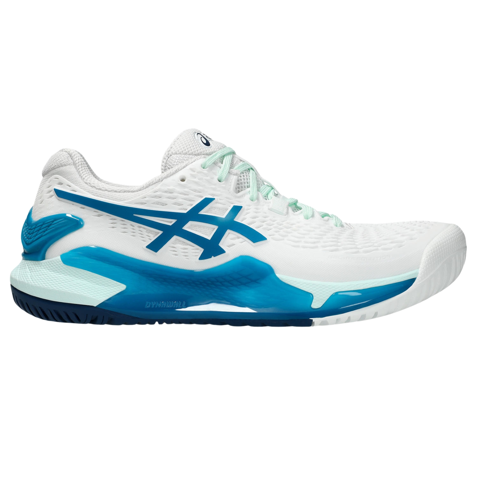 Asics Gel-Resolution 9 Women White/Teal Blue 5114