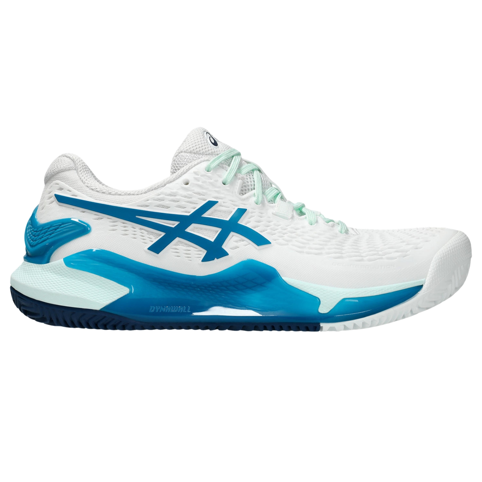 Asics Gel-Resolution 9 Clay Women White/Teal Blue 5278