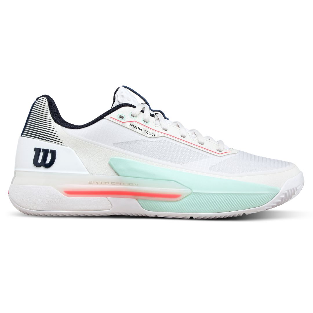 Wilson Rush Tour 5 Clay White/Bay/Fiery Coral - Tennis sko