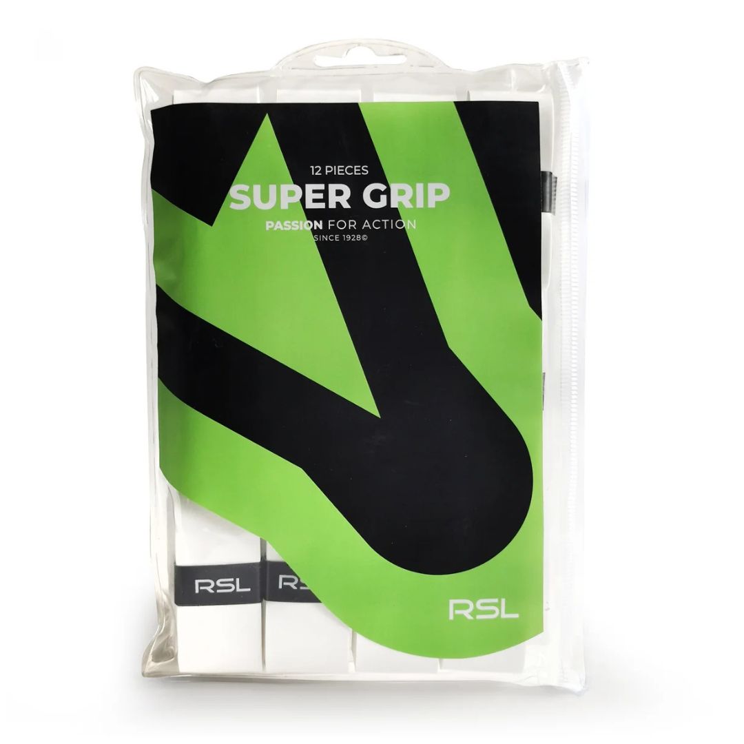 RSL Super Grip 12 Pcs. White - Badminton greb