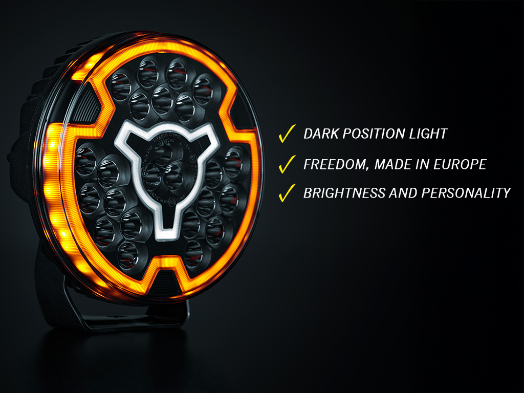 ki-no Kn One off Shade＆Kn Stripe Amber FREEDOM MAXIMUM Position Driving Light 9