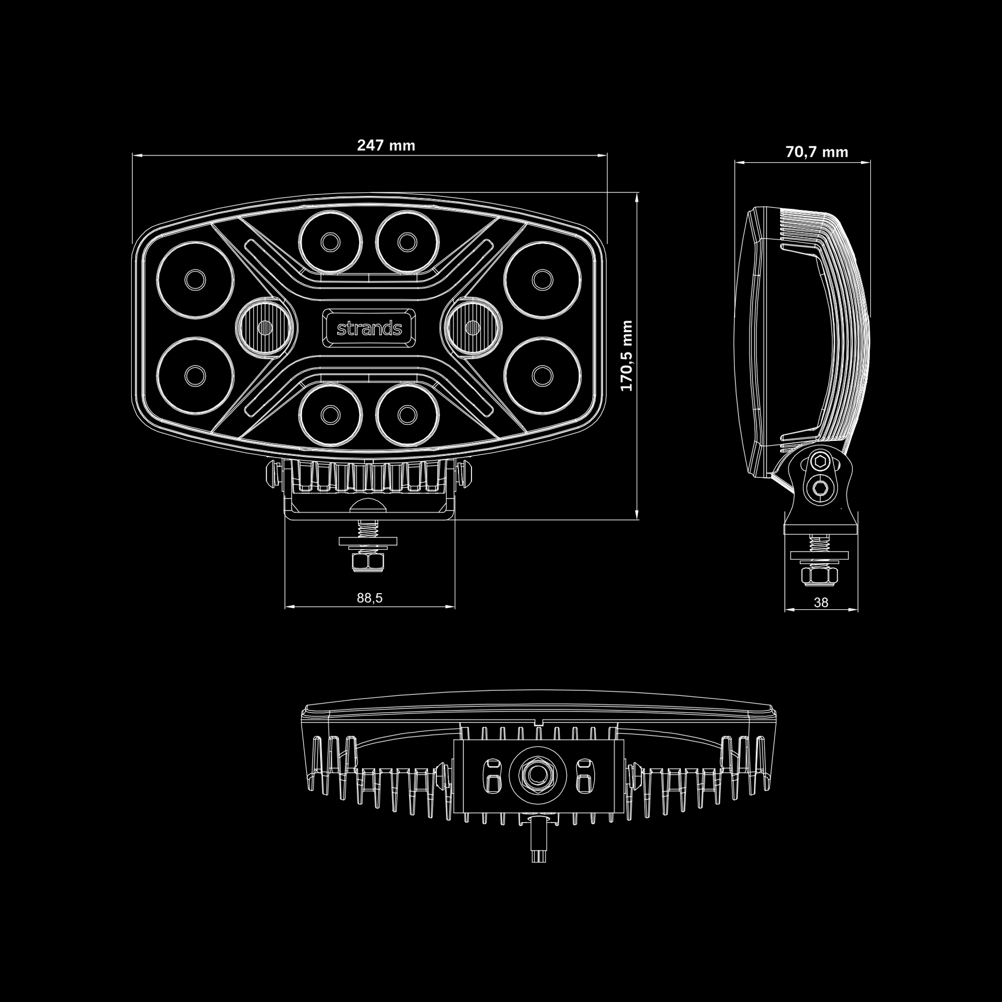 DARK KNIGHT INSANE DRIVING LIGHT OVAL - Strands