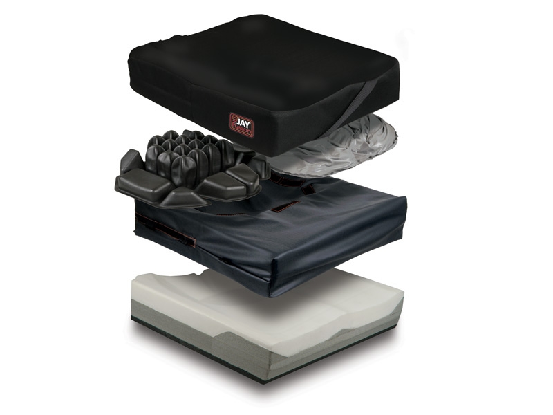 Seat Cushion, 480 x 410mm (19 x 16in.), Fluid Insert, with Cover, Jay Fusion