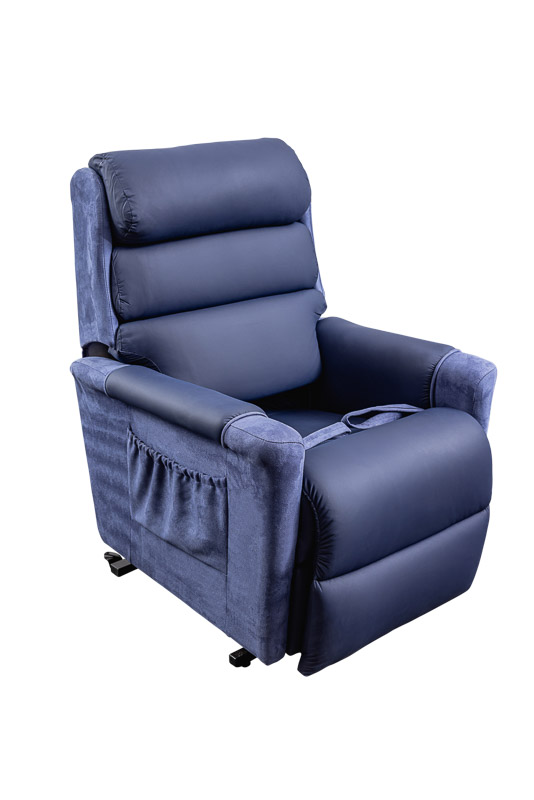 Lift & Recline Chair, 1 Motor, Maxi, Blue, Pressure Care with Cushion Cut Out, Topform Ashley Platinum