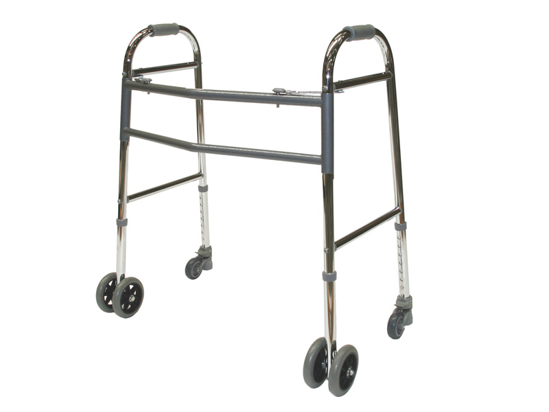 Walking Frame Folding, Extra Care, with Wheels & Push Down Brake, 865-1015mm (Max User Weight 318Kg)