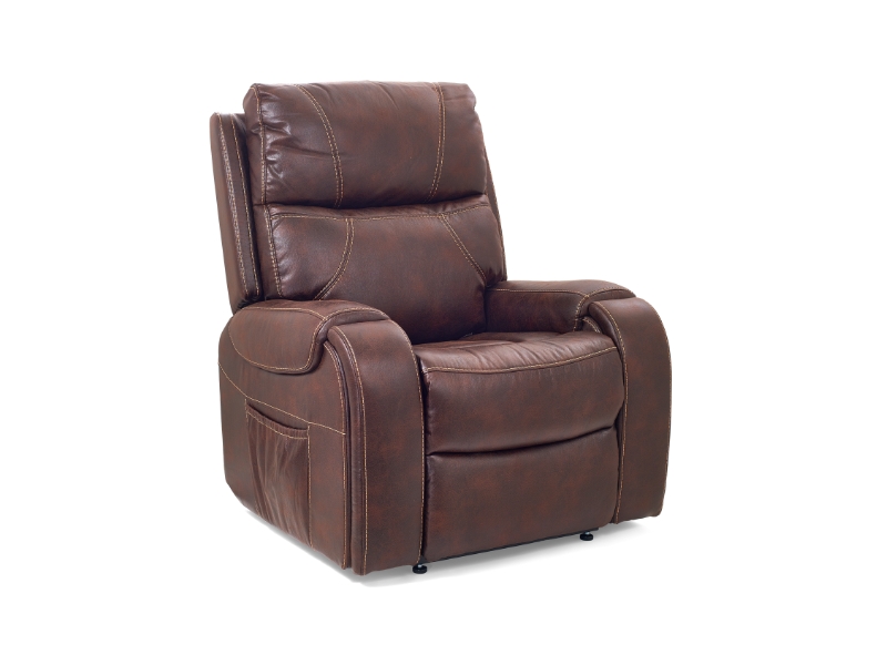 Lift & Recline Chair, 5 Motor, Sutton Faux Leather, Maple, Titan with Twilight, Medium