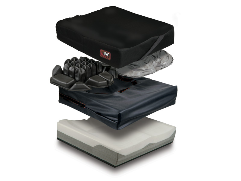 Seat Cushion, 360 x 360mm (14 x 14in.), Fluid Insert, with Cover, Jay Fusion