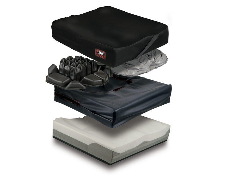 Seat Cushion, 500 x 500mm (20 x 20in.), Fluid Insert, with Cover, Jay Fusion
