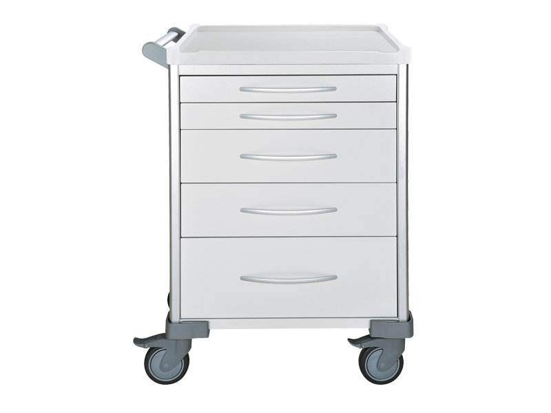 Procedure Cart, Standard, 5 Drawer (2x 75mm, 2x 155mm, 1x 235mm), White, UniCart