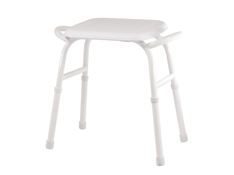 Ansa Shower Stool - Plastic Seat, Adjustable, Stackable