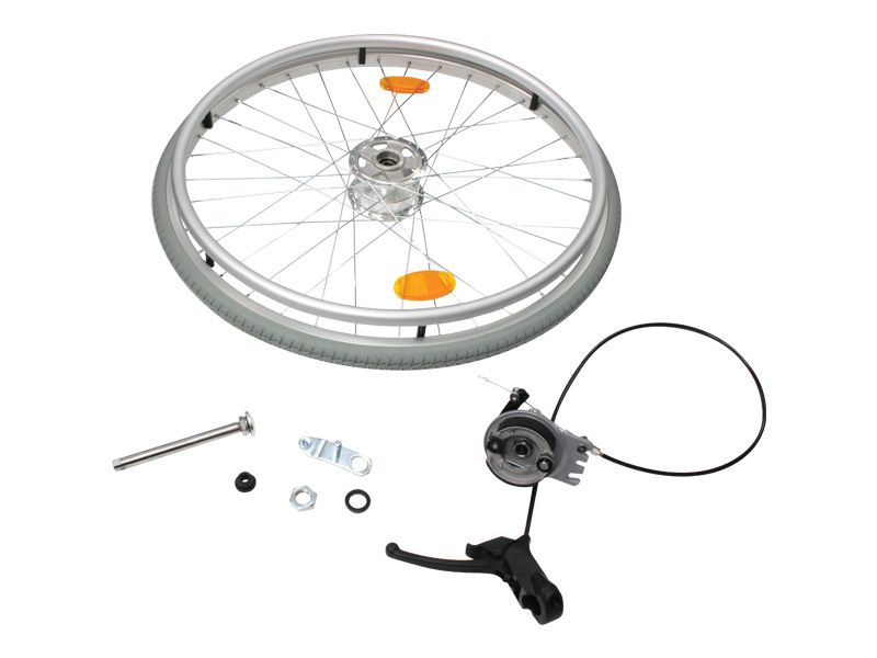 Rear Wheel, Right Hand, 610mm (24in.) x 35mm (1 3/8in.), Solid Tyre, Quick Release, Drum Brake, Ansa, to suit Relax