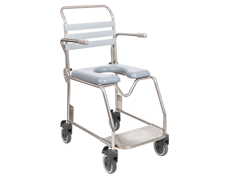 Shower Commode, Attendant Propelled, Sliding Footplate, 460mm, Juvo, Hybrid