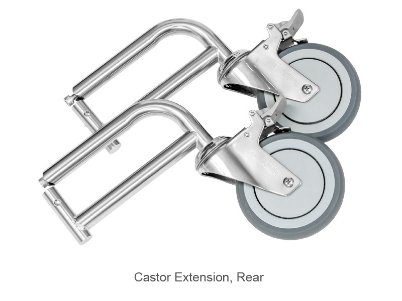 Shower Commode Accessories, Castor Extension, Rear, Pair, Juvo