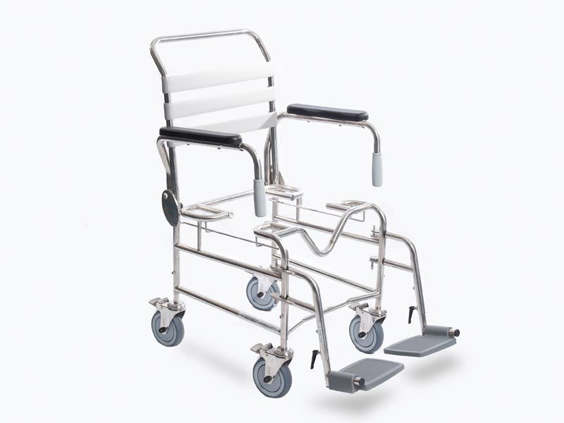 Shower Commode, Attendant Propelled, Swing Away Footplate, Height Adjustable, 460mm, Juvo