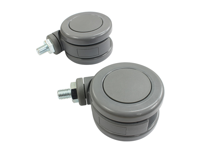 Castor, Twin Wheel, Non Braking, 75mm (3in.), Plastic, Grey, Pair, Oxford, to suit Oxford Advance Hoist