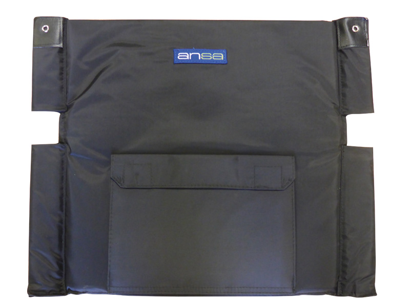 Backrest Upholstery, 510mm (20in.), Nylon, Black, with Pocket, Ansa, to suit Tourer Manual Wheelchair
