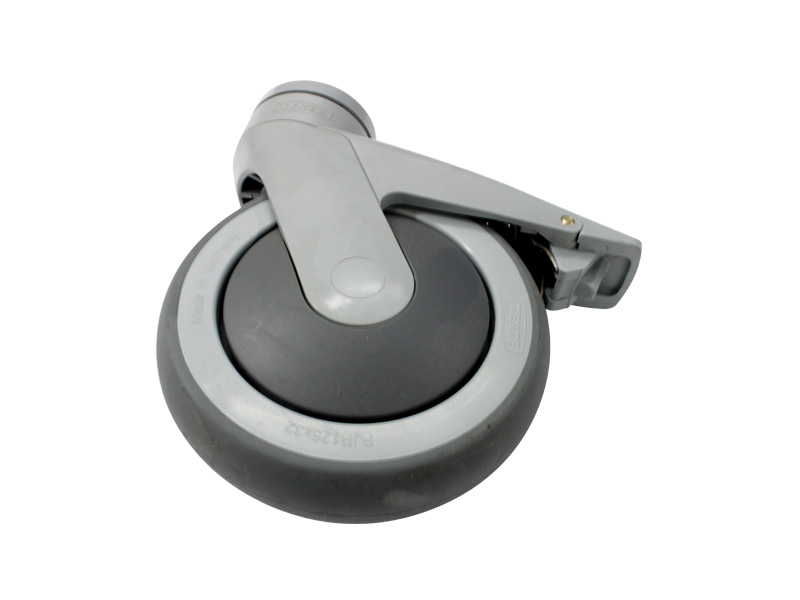 Castor, Braking, 125mm (5in.), Grey, Tente Levina, to suit Howard Wright Shower Trolley