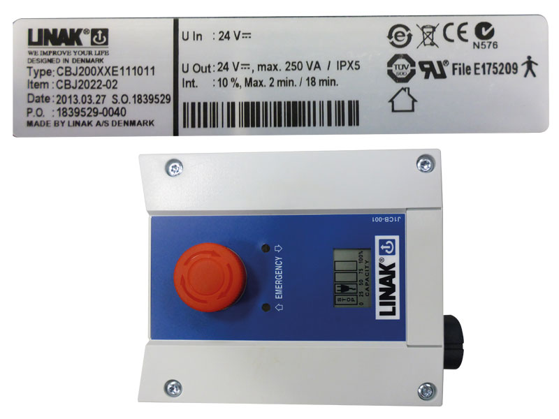 Control Box, 1 Channel, Blue, with LCD Display, Linak, to suit Oxford Journey Hoist